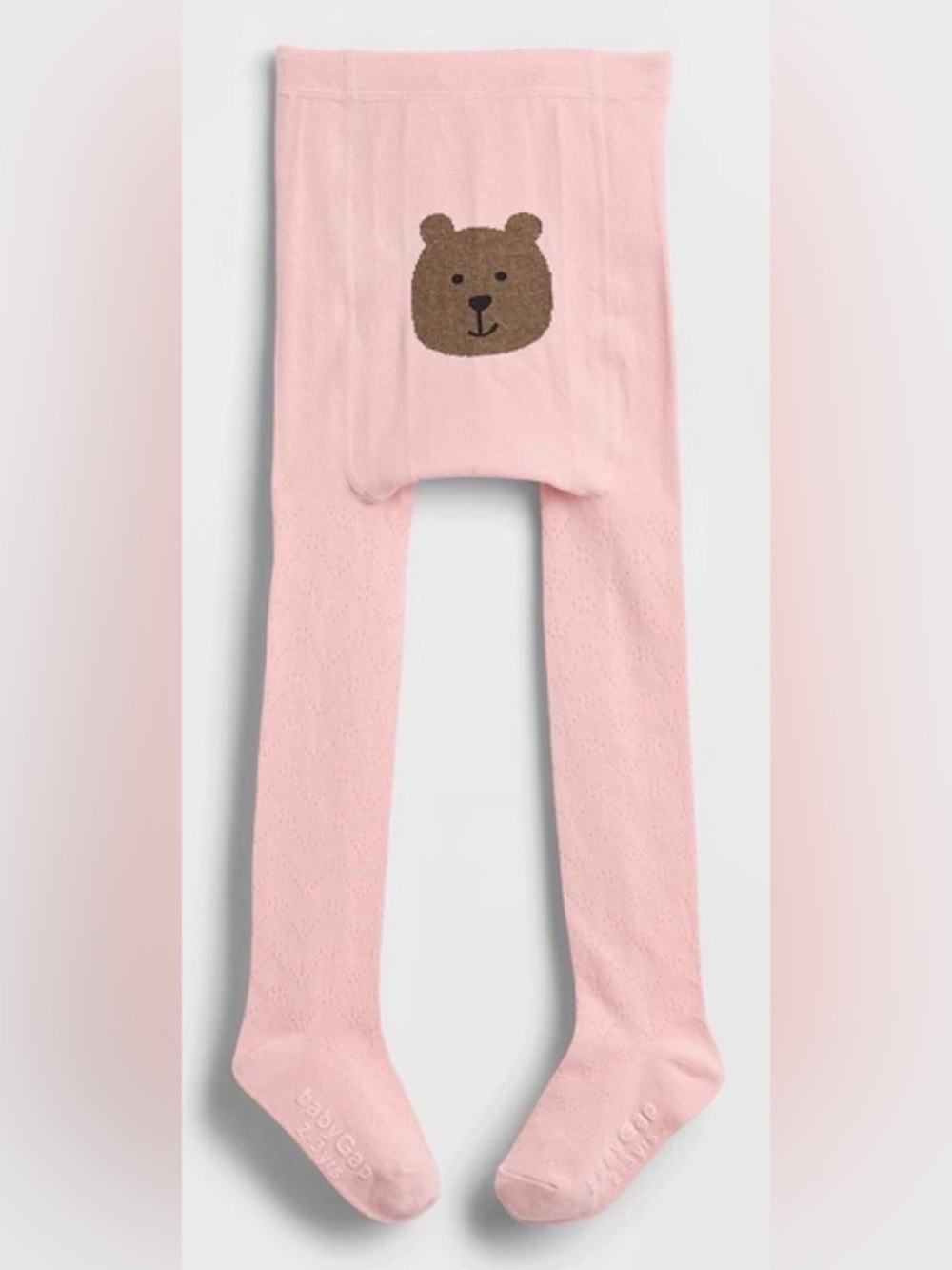 Baby Gap Bear Pointelle Knitted Pink Tights 🐻🎀